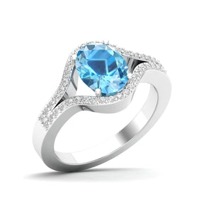 Maurya Oval Tanzanite Split-Shank Engagement Ring