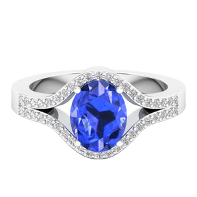 Maurya Oval Tanzanite Split-Shank Engagement Ring