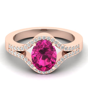 Maurya Oval Tanzanite Split-Shank Engagement Ring