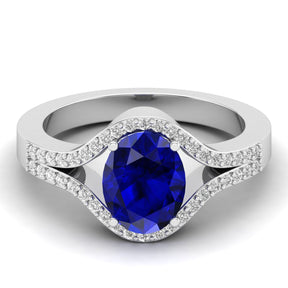 Maurya Oval Tanzanite Split-Shank Engagement Ring