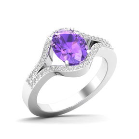 Maurya Oval Tanzanite Split-Shank Engagement Ring