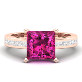 Maurya Prong Set Morganite and Channel-Set Diamond Simplicity Engagement Ring