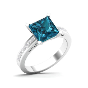 Maurya Prong Set Morganite and Channel-Set Diamond Simplicity Engagement Ring