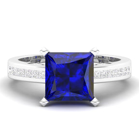Maurya Prong Set Morganite and Channel-Set Diamond Simplicity Engagement Ring