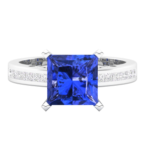 Maurya Prong Set Morganite and Channel-Set Diamond Simplicity Engagement Ring