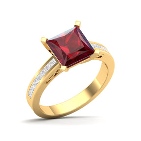 Maurya Prong Set Morganite and Channel-Set Diamond Simplicity Engagement Ring