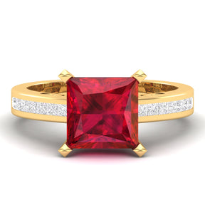 Maurya Prong Set Morganite and Channel-Set Diamond Simplicity Engagement Ring