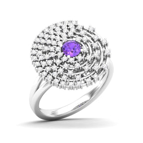 Maurya Prong Set Diamond and Emerald Inner Circle Cocktail Ring