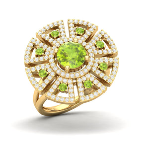 Maurya King’s Court Citrine Cocktail Ring with Diamonds