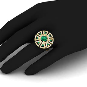 Maurya King’s Court Citrine Cocktail Ring with Diamonds