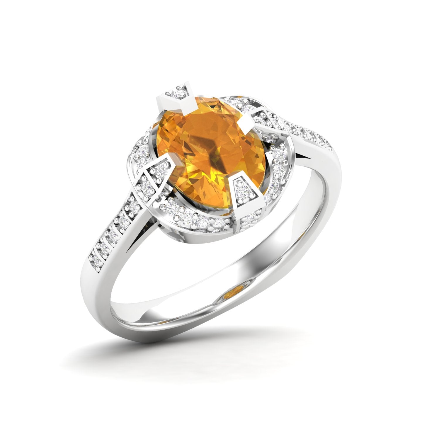 Maurya Prong Set Amethyst Hidden Gem Engagement Ring with Accent Diamonds