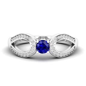 Maurya Ruby Curve Promise Ring with Accent Diamonds