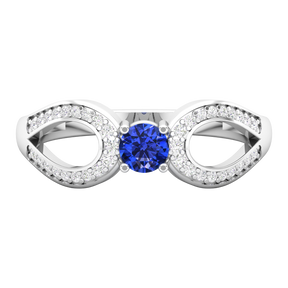 Maurya Ruby Curve Promise Ring with Accent Diamonds