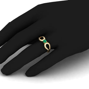 Maurya Ruby Curve Promise Ring with Accent Diamonds