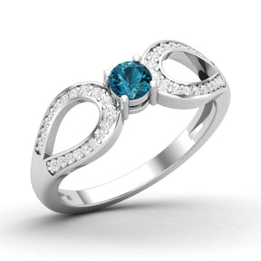 Maurya Ruby Curve Promise Ring with Accent Diamonds