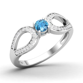 Maurya Ruby Curve Promise Ring with Accent Diamonds