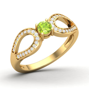 Maurya Ruby Curve Promise Ring with Accent Diamonds