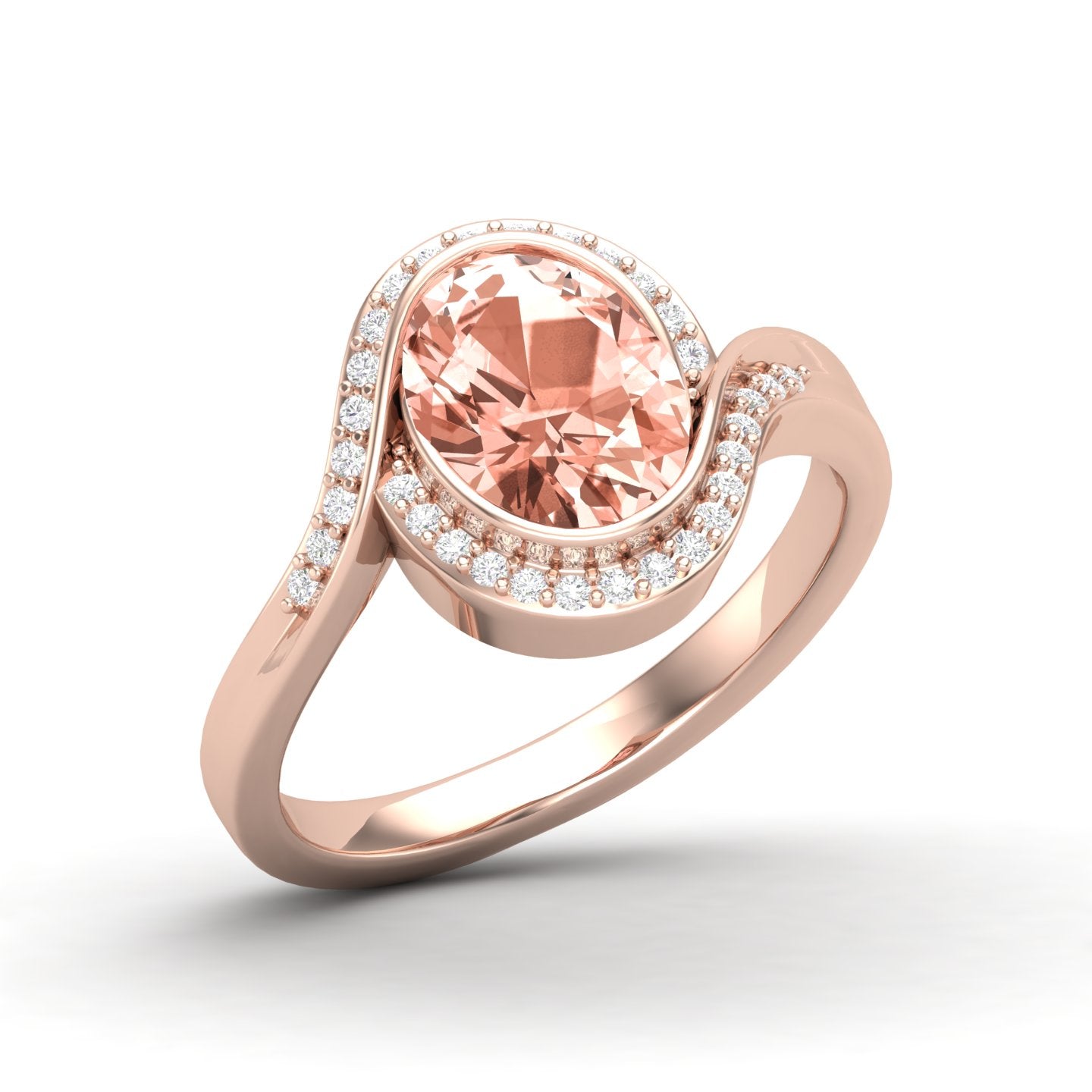 Maurya Tanzanite Harmony Engagement Ring with Diamond Halo