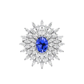 Maurya Solitaire Citrine Sunflower Cocktail Ring with Marquise Diamonds