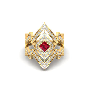Maurya Blitz Tanzanite Cocktail Ring with Round Diamond Accents