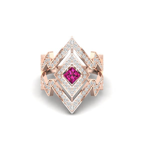 Maurya Blitz Tanzanite Cocktail Ring with Round Diamond Accents