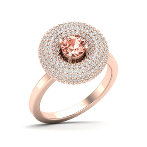 Maurya Ruby Winter Apple Promise Ring with Micro Pave Set Diamonds