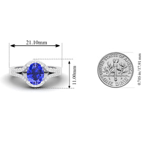 Maurya Oval Tanzanite Split-Shank Engagement Ring