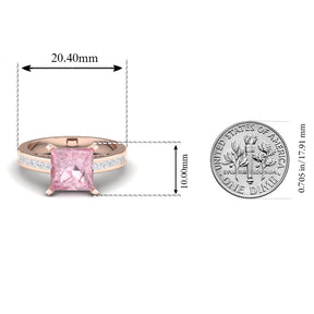 Maurya Prong Set Morganite and Channel-Set Diamond Simplicity Engagement Ring