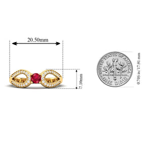Maurya Ruby Curve Promise Ring with Accent Diamonds