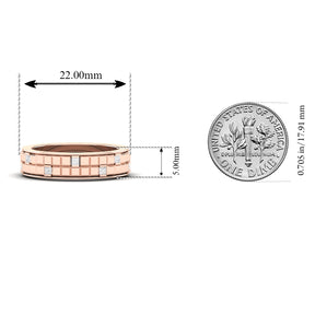 Maurya Half Bezel Set Princess Diamond Oblong Stackable Wedding Band