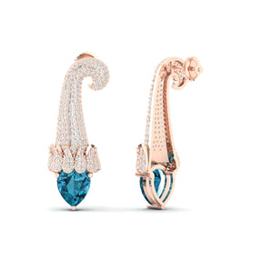 Maurya Kalangi Topaz Drop Earrings with Diamonds