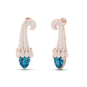 Maurya Kalangi Topaz Drop Earrings with Diamonds