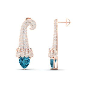 Maurya Kalangi Topaz Drop Earrings with Diamonds