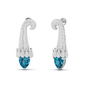 Maurya Kalangi Topaz Drop Earrings with Diamonds
