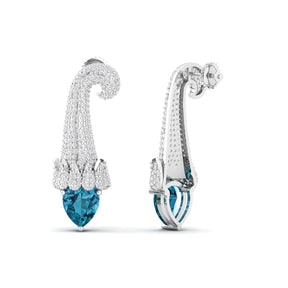 Maurya Kalangi Topaz Drop Earrings with Diamonds