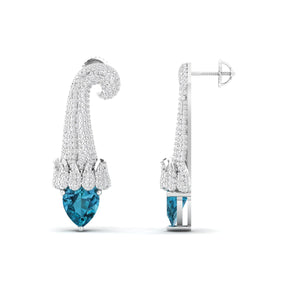 Maurya Kalangi Topaz Drop Earrings with Diamonds