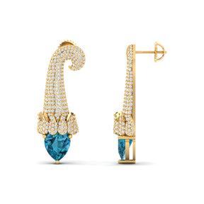 Maurya Kalangi Topaz Drop Earrings with Diamonds