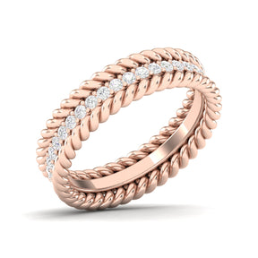 Maurya Round Diamond Tead Stackable Wedding Band