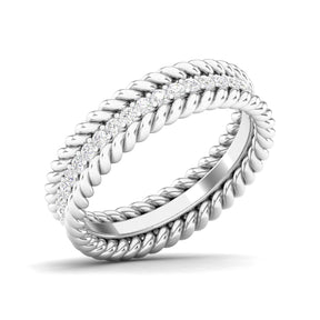Maurya Round Diamond Tead Stackable Wedding Band