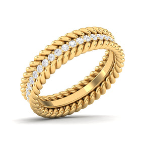 Maurya Round Diamond Tead Stackable Wedding Band