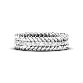 Maurya Round Diamond Tead Stackable Wedding Band