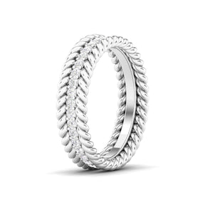 Maurya Round Diamond Tead Stackable Wedding Band
