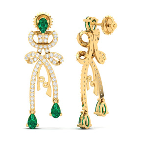 Maurya Emerald Douceur Drop Earrings with Diamonds