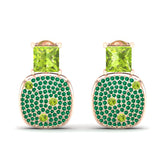 Maurya Squash Emerald Push Back Earrings with Peridot