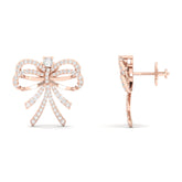 Maurya Bow-Style Bonsela Push Back Earrings with Diamonds