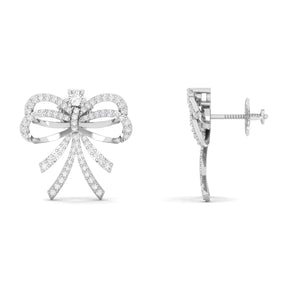 Maurya Bow-Style Bonsela Push Back Earrings with Diamonds