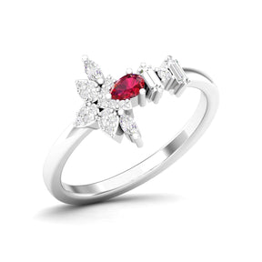 Maurya Pave-Set Marquise and Baguette Diamond Bolt Promise Ring