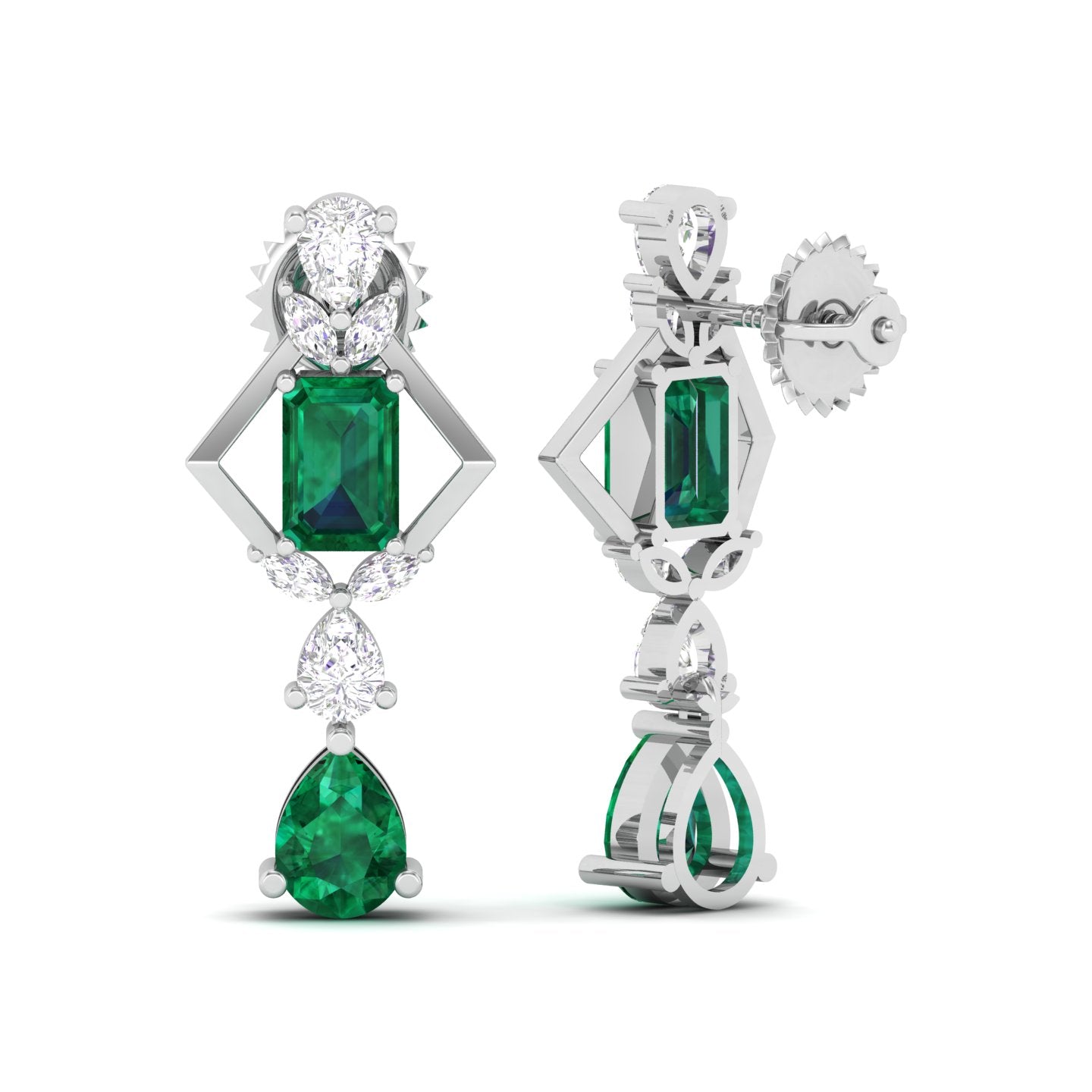 Maurya Emerald and Diamonds Artemis Drop Earrings
