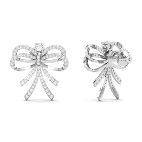 Maurya Bow-Style Bonsela Push Back Earrings with Diamonds