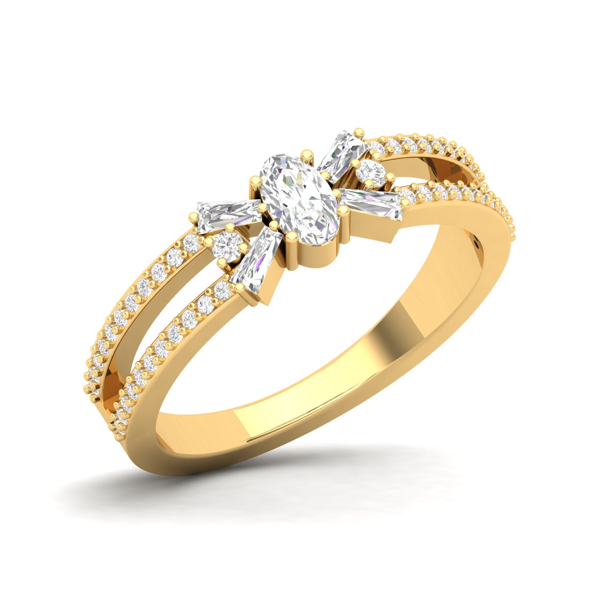 Maurya Circlet Engagement Ring with Accent Diamonds